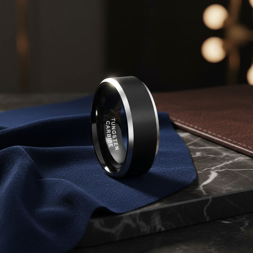 8mm Tungsten Carbide Wedding Band