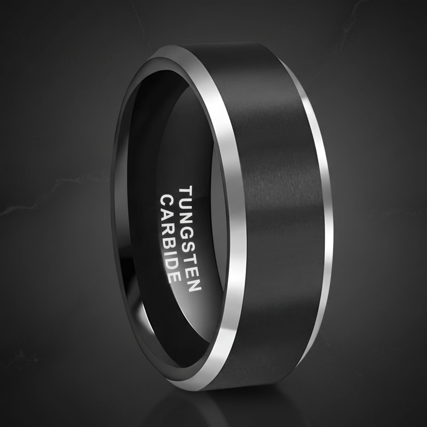 8mm Tungsten Carbide Wedding Band
