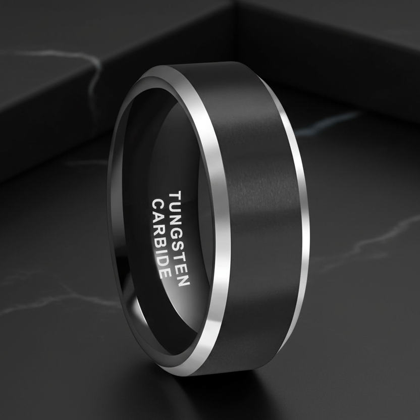 8mm Tungsten Carbide Wedding Band
