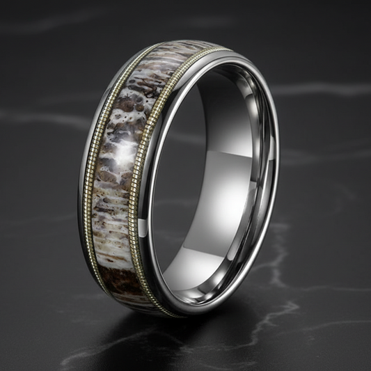 8mm_Tungsten_Deer_Antler_Ring_with_Guitar_String_Inlay