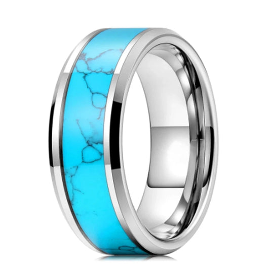 8mm Tungsten Ring with Abalone Inlay