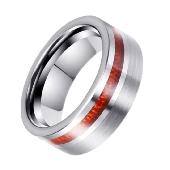 8mm Tungsten Ring with Wood Inlay