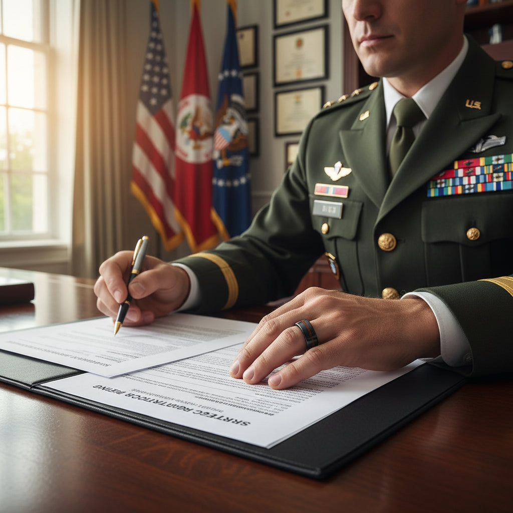 8mm Wood Grain Black Ring for Men