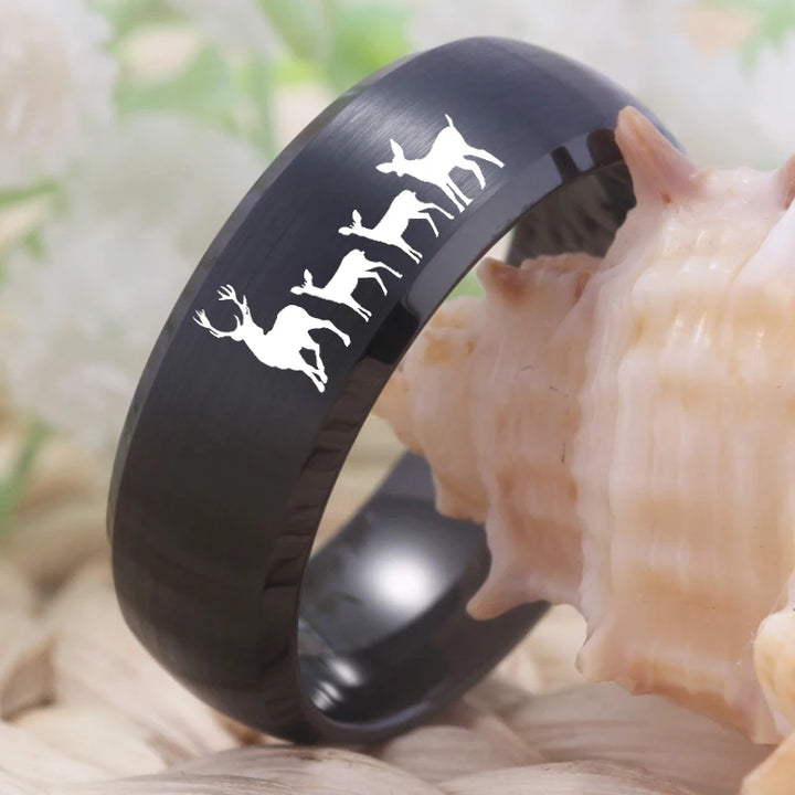 tungsten deer ring
