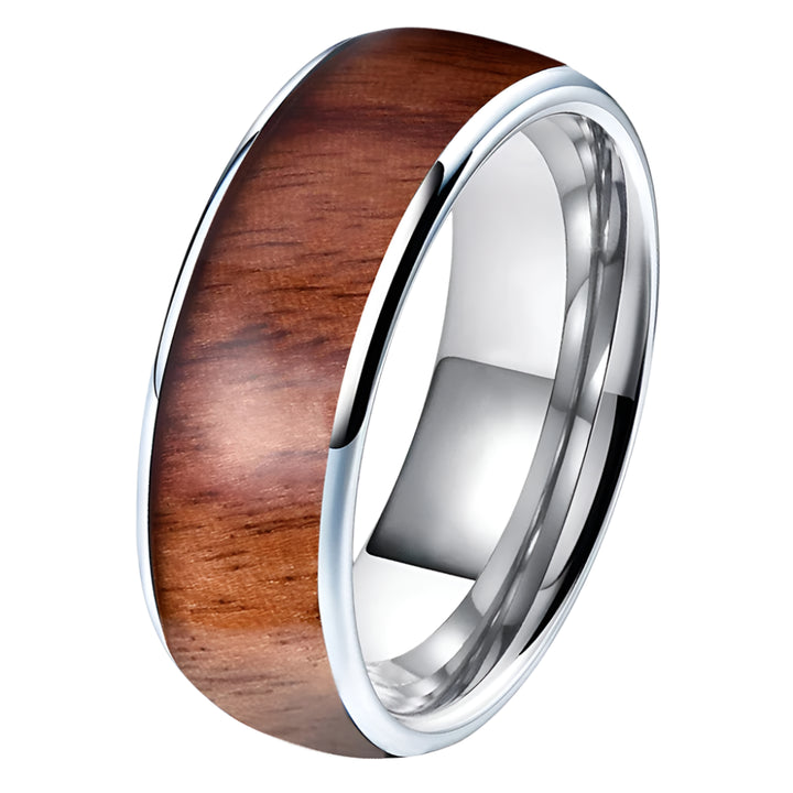 8mm koa wood tungsten ring