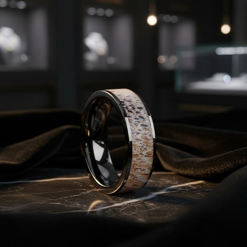 Abalone_and_Deer-Antler_-Tungsten_Wedding_Band