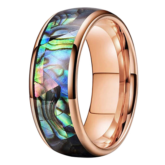 Abalone Shell Tungsten Wedding Ring