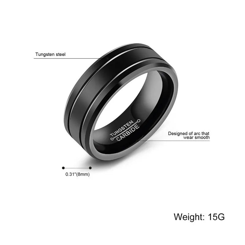 All Black Tungsten Ring