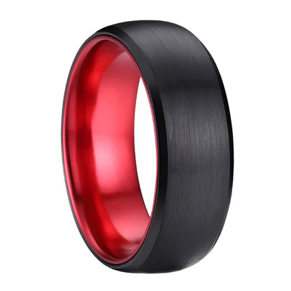 Black Red Tungsten Ring