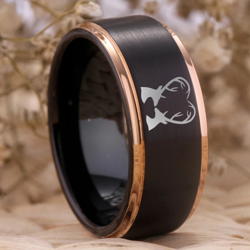 Black Tungsten Couples Ring