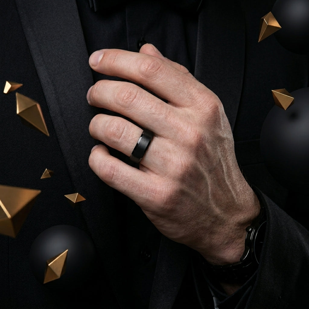 Black Tungsten Promise Ring