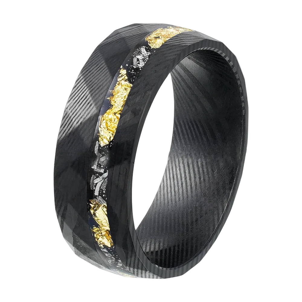 Tungsten Damascus Pattern Ring
