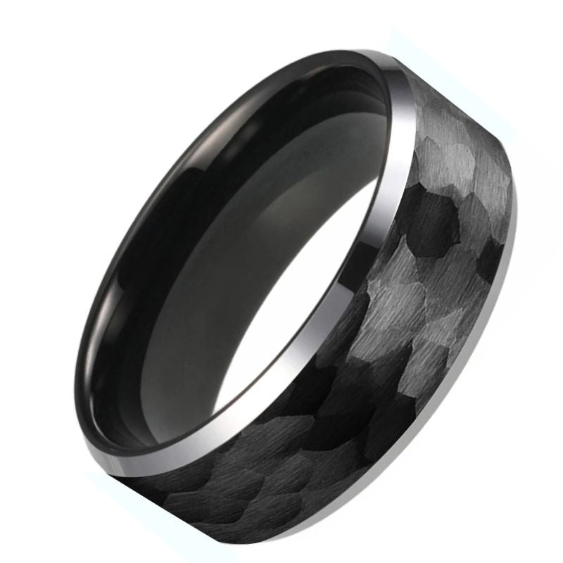 Black Hammered Men’s Ring