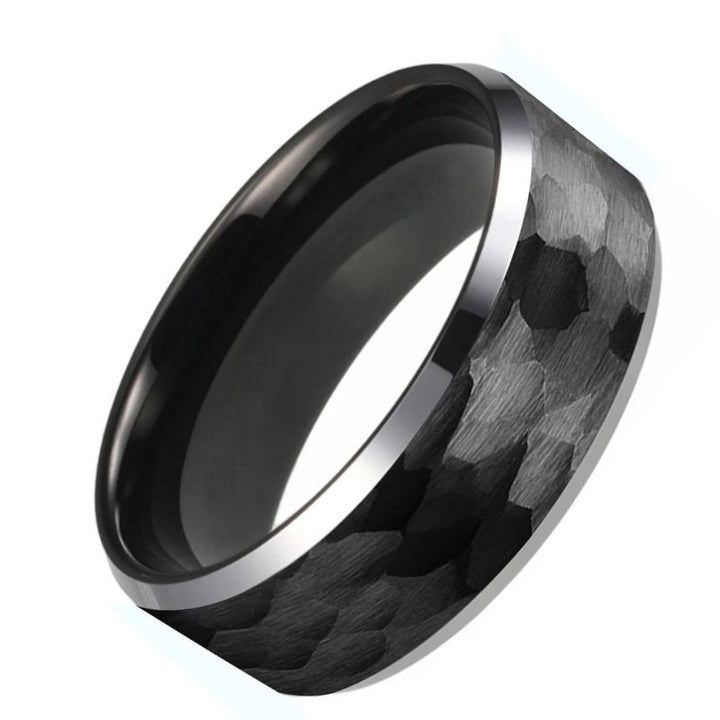 Black Hammered Men’s Ring