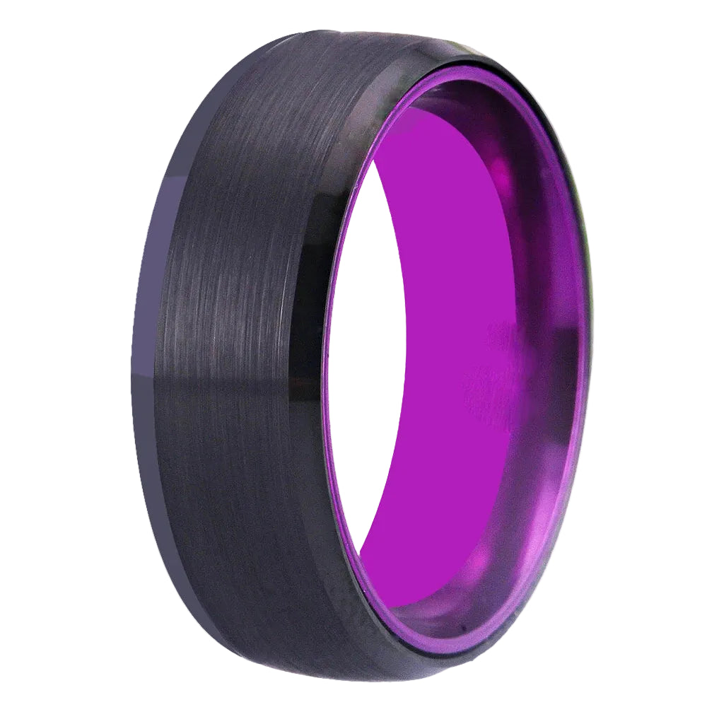 Black and Purple Tungsten Ring