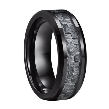 Black Carbon Fiber Wedding Band