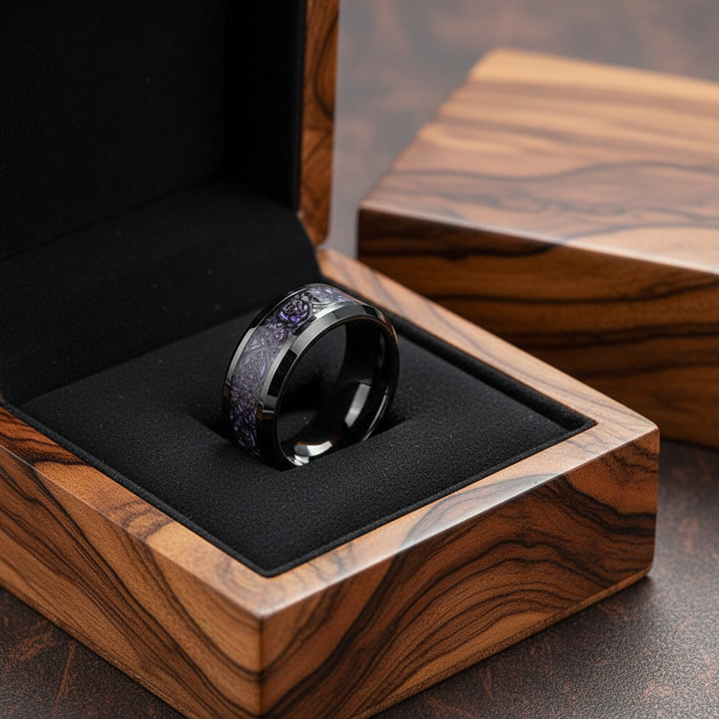 Black Tungsten Carbon Fiber Ring