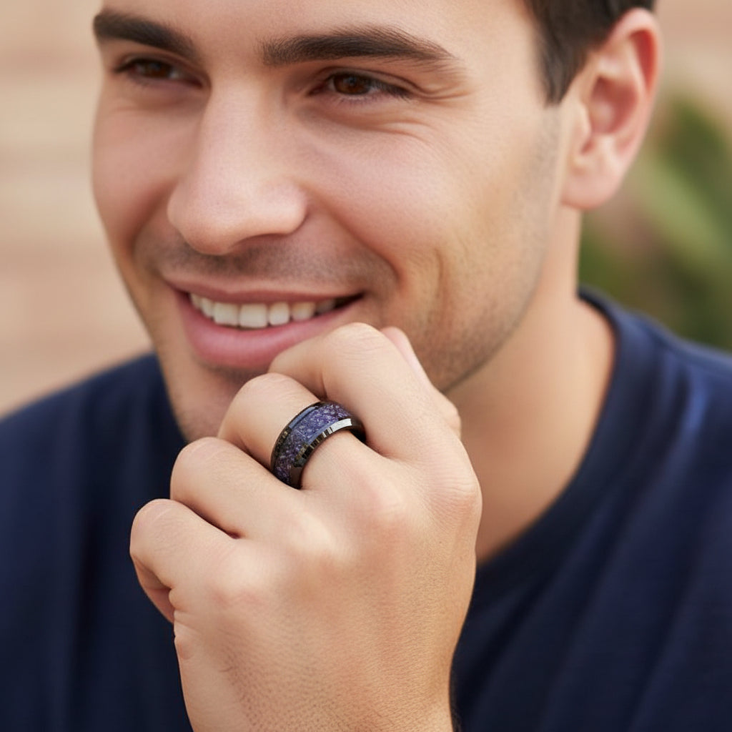 Black Tungsten Carbon Fiber Ring