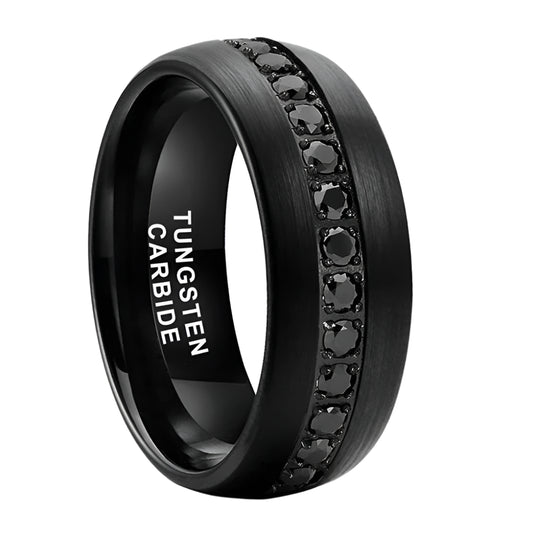 Black Brushed Tungsten Ring