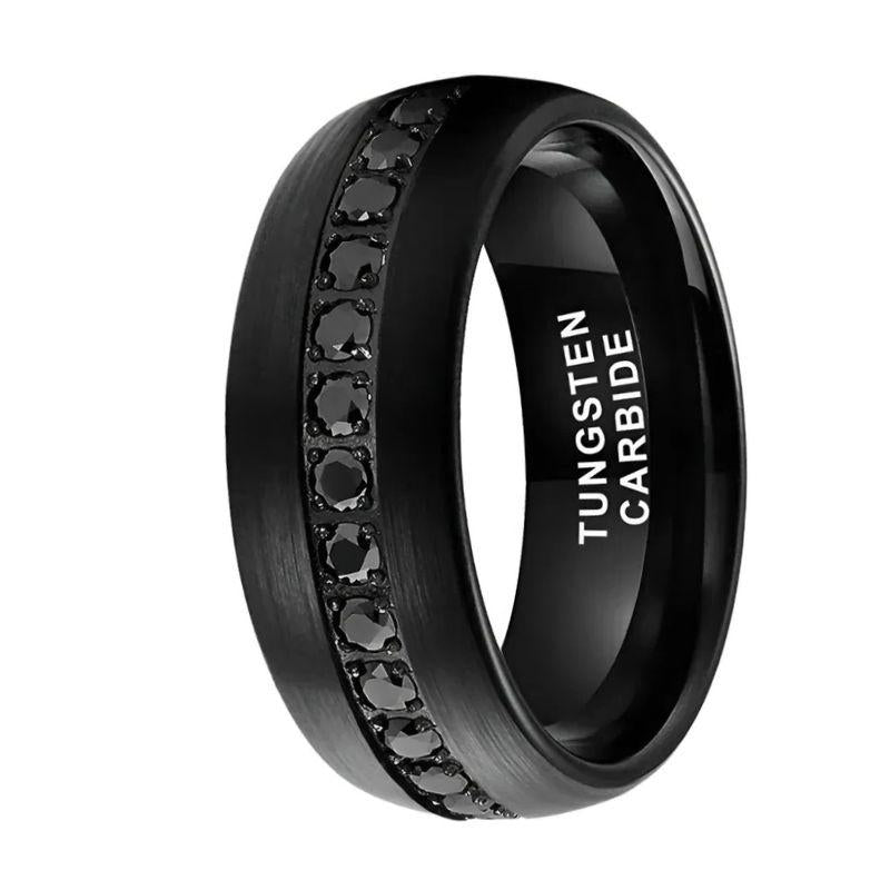 Black Brushed Tungsten Ring