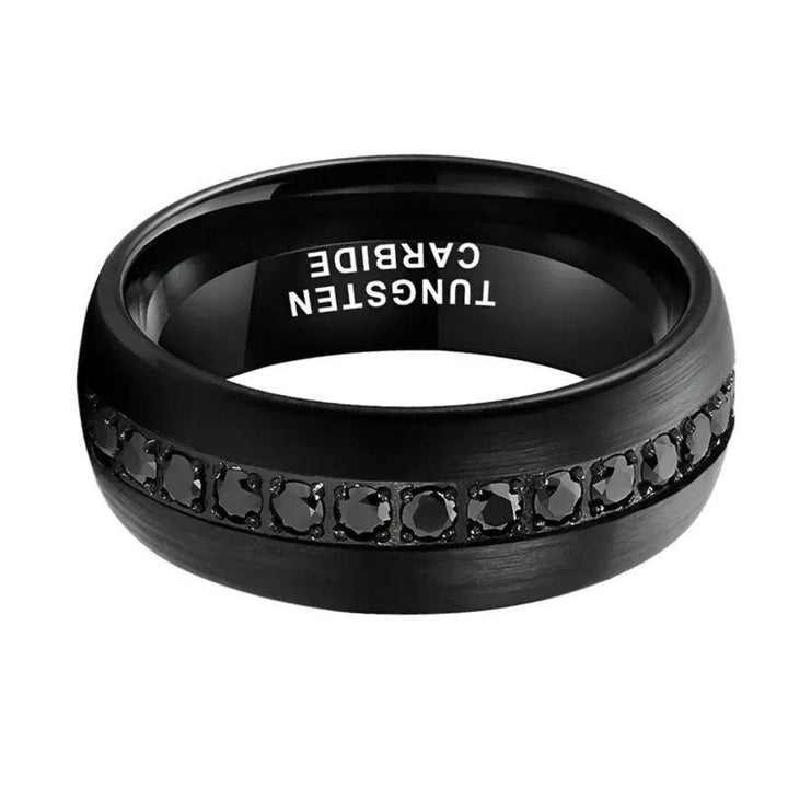 Black Brushed Tungsten Ring