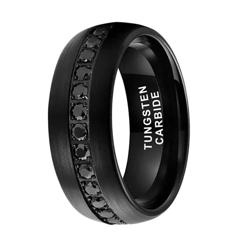 Black Brushed Tungsten Ring