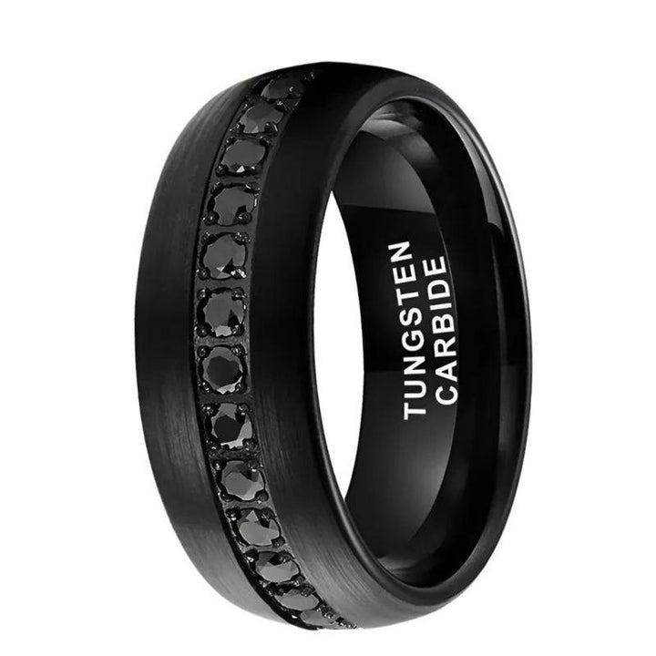 Black Brushed Tungsten Ring