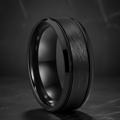 Black Brushed Tungsten Wedding Band