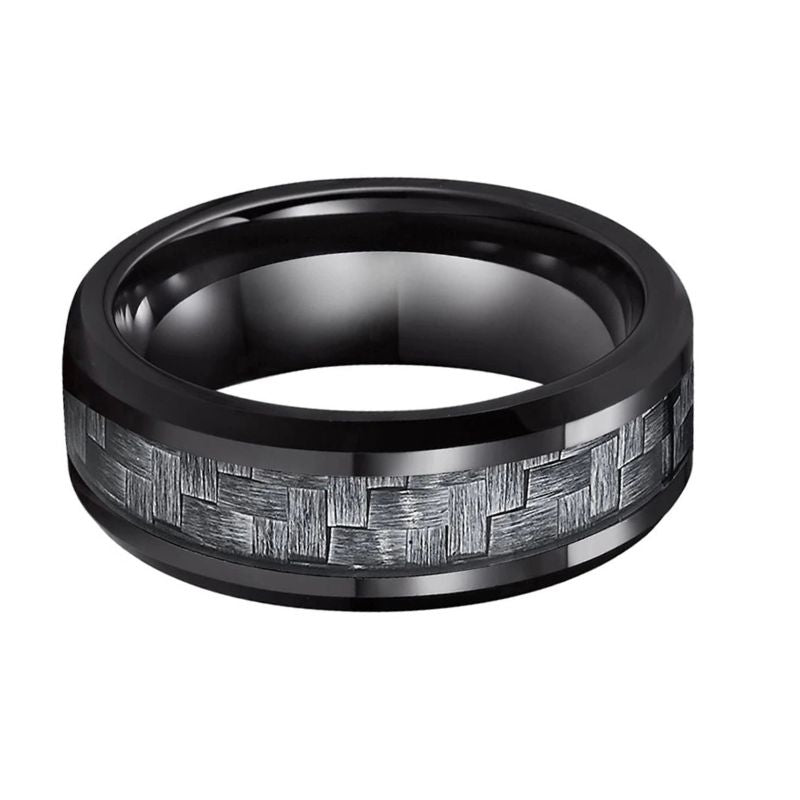 Black Carbon Fiber Wedding Band