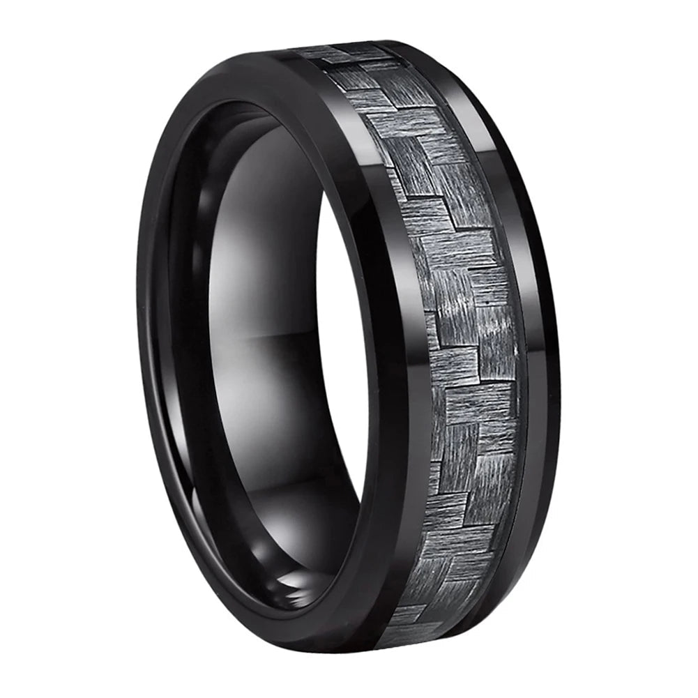 Black Carbon Fiber Wedding Band