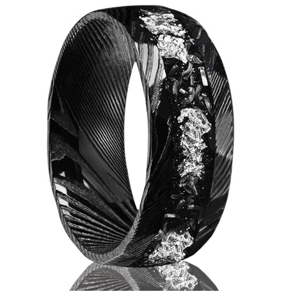 Black Damascus Steel Ring