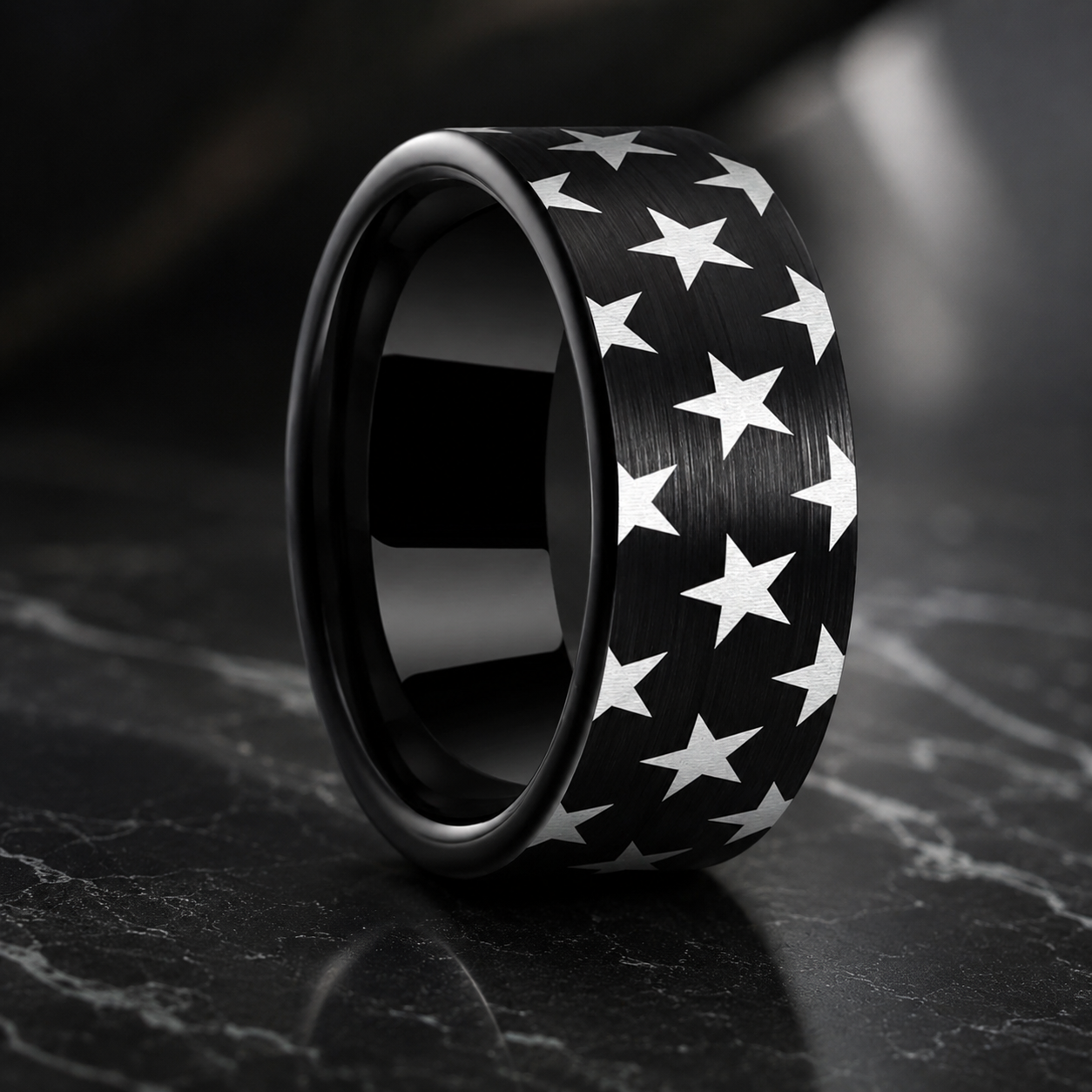Black Fashion tungsten ring