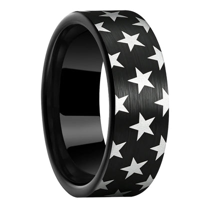 Black Fashion tungsten ring
