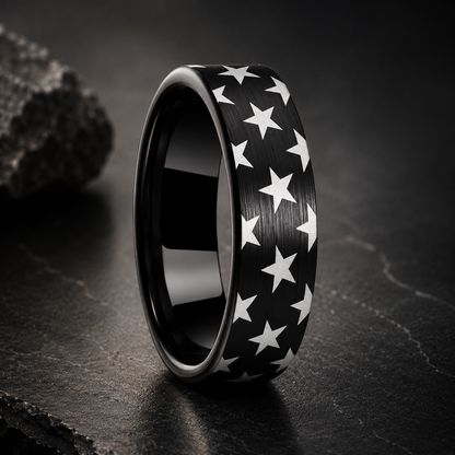 Black Fashion tungsten ring