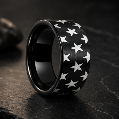 Black Fashion tungsten ring