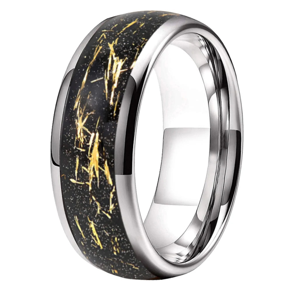 Black Gold Foil Tungsten Ring