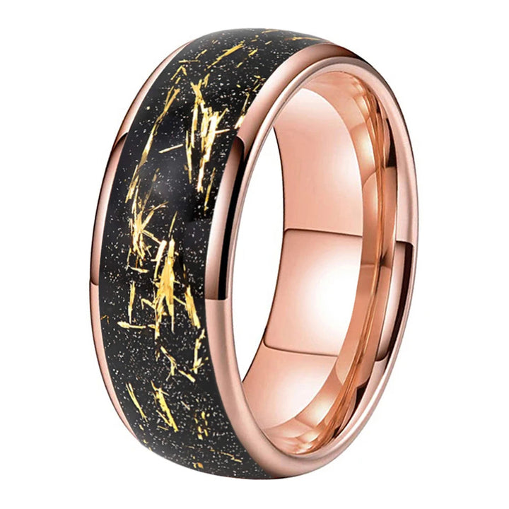 Black Gold Foil Tungsten Ring