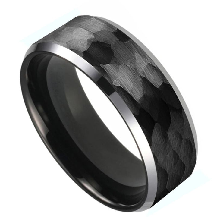 Black Hammered Men’s Ring
