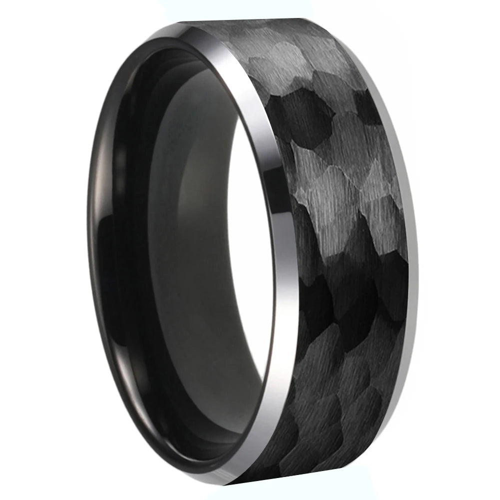 Black Hammered Men’s Ring