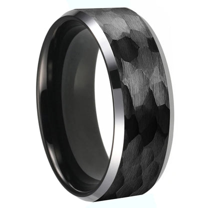 Black Hammered Men’s Ring