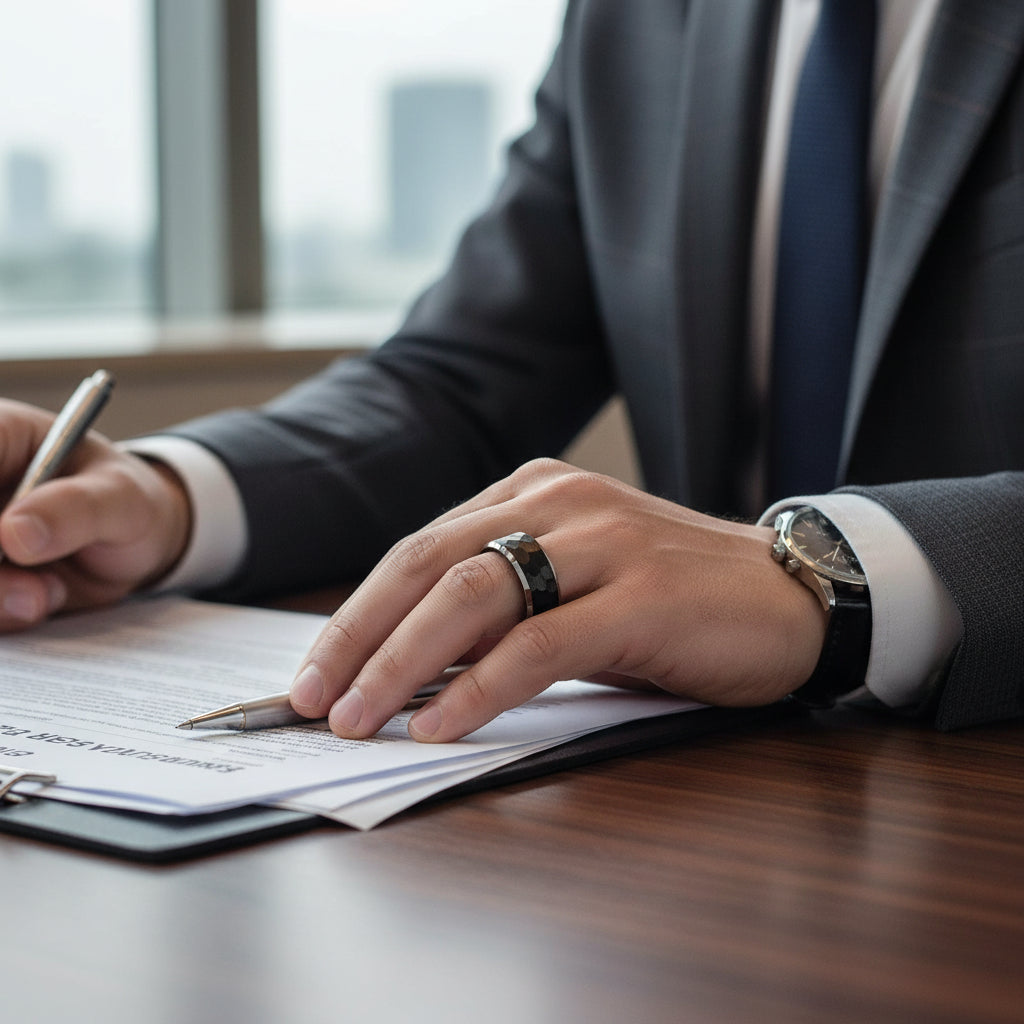 Black_Hammered_Mens_Ring