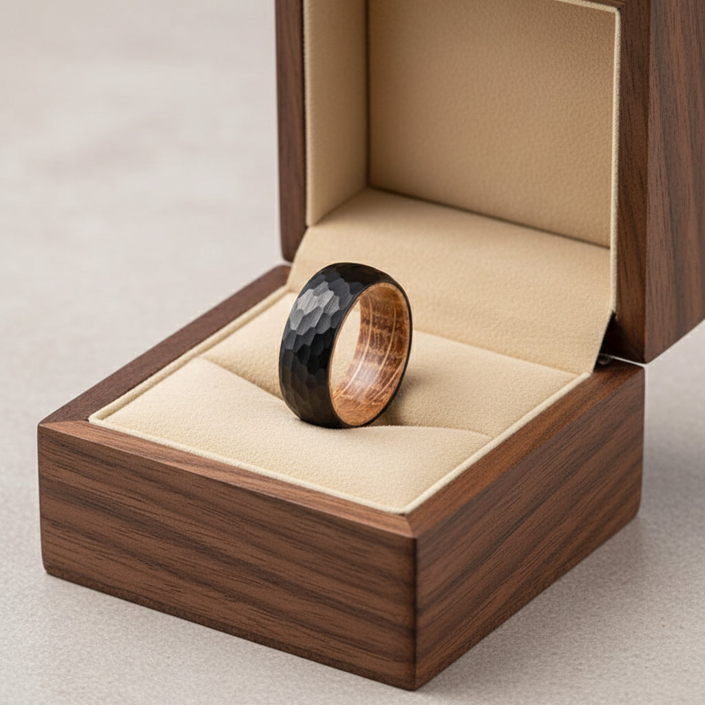 Black_Hammered_Whiskey_Barrel_Ring__Mens_8mm_Band