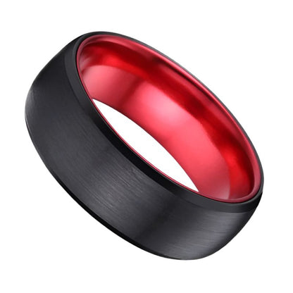 Black Red Tungsten Ring