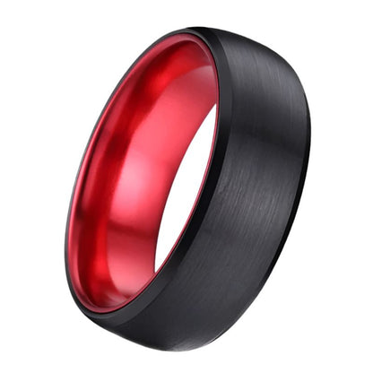 Black Red Tungsten Ring