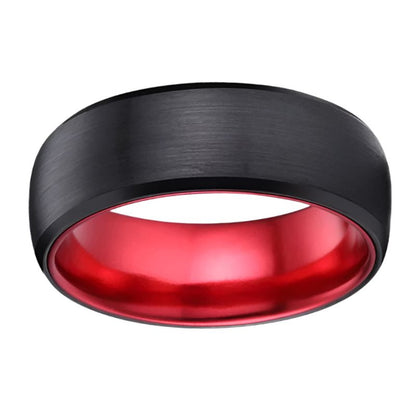 Black Red Tungsten Ring