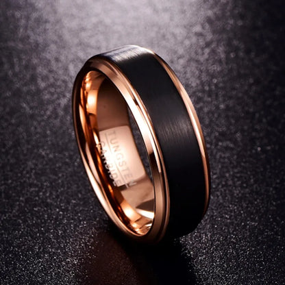 Black Rose Gold Tungsten Ring