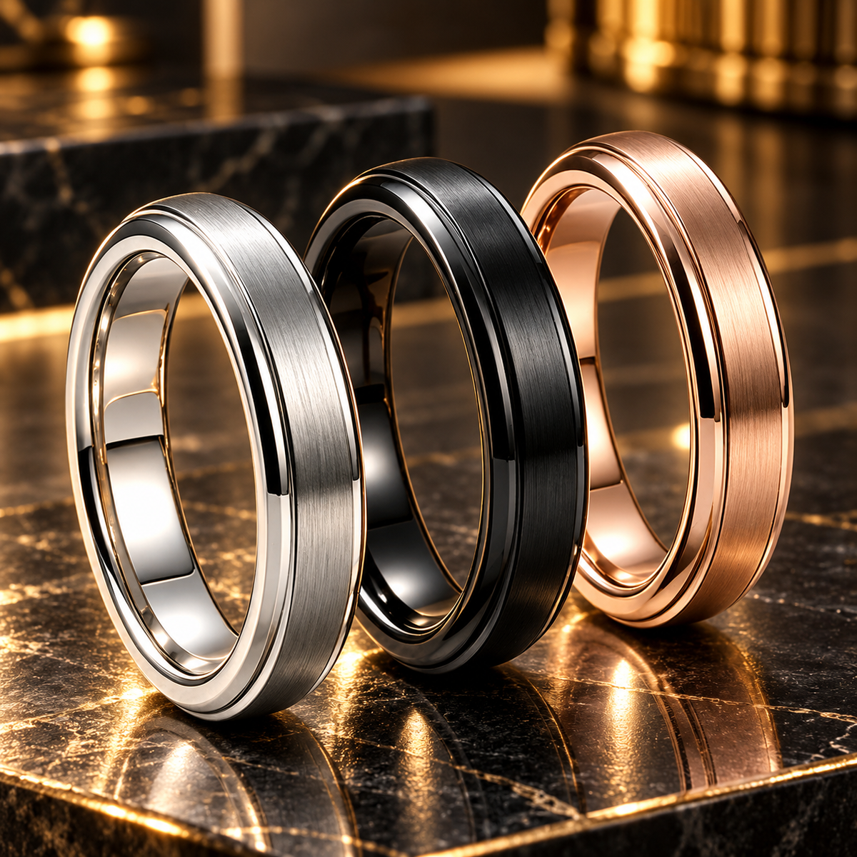 The Clearline — 4mm Brushed Tungsten Carbide Ring