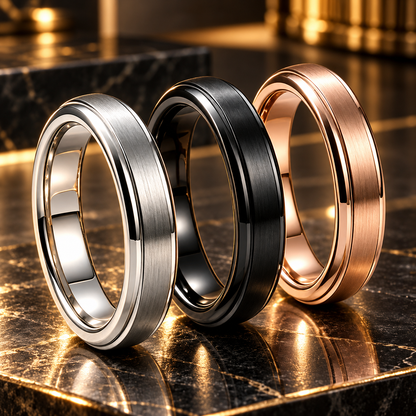 The Clearline — 4mm Brushed Tungsten Carbide Ring
