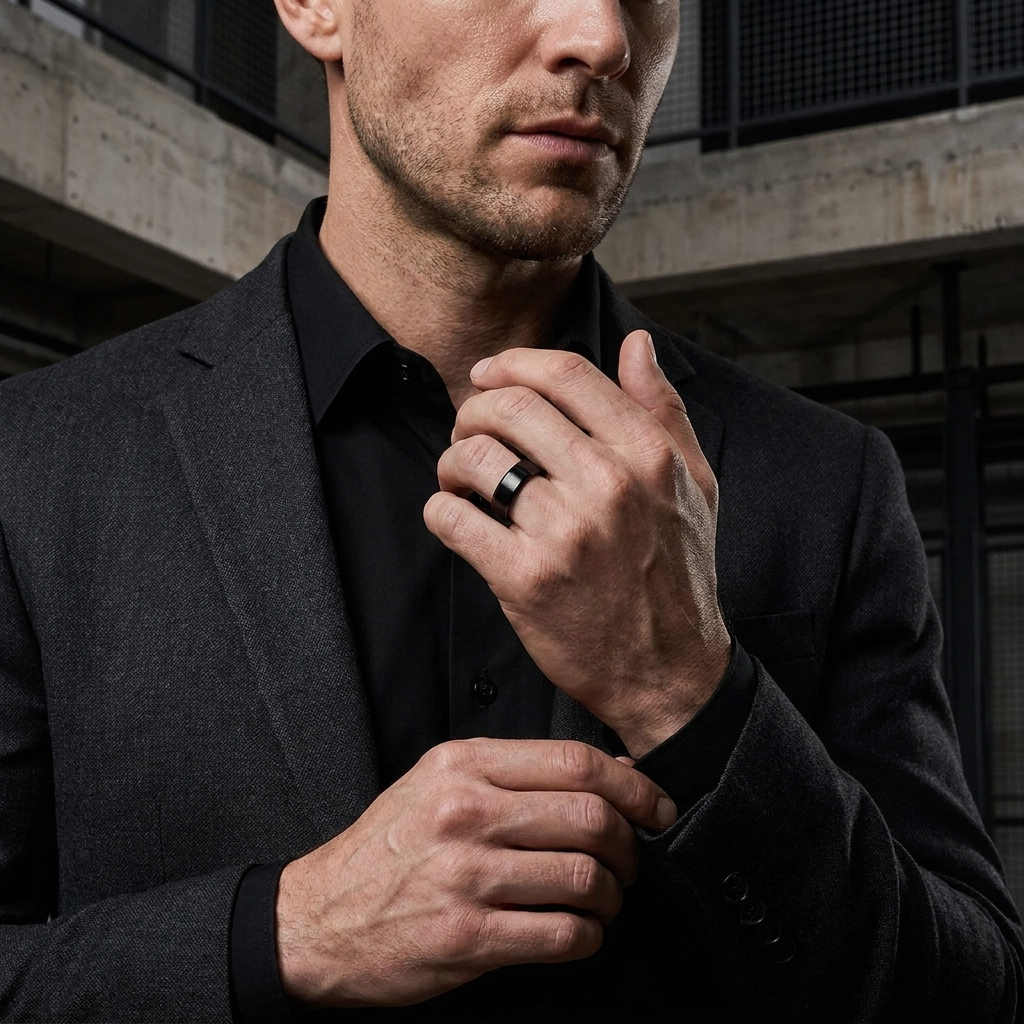 Black Tungsten Carbide Ring FOR MEN