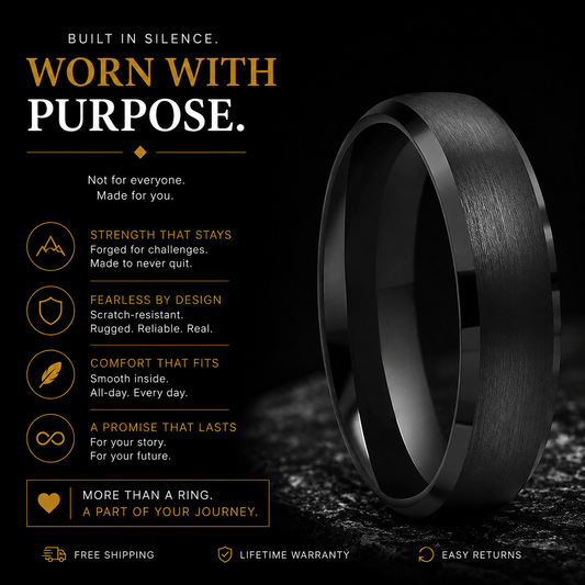 Black Tungsten Promise Ring